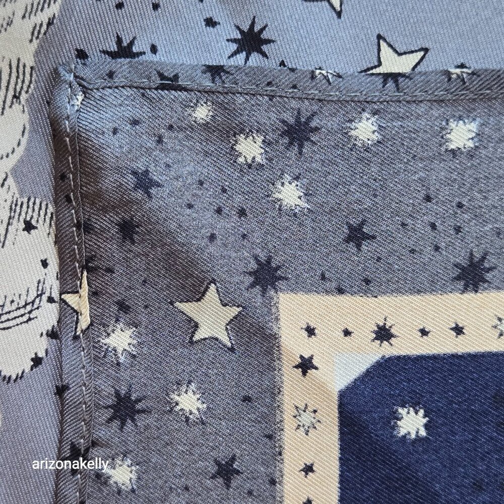NWT Ann Taylor Silk Square Scarf Celestial Moon Stars Butterflies - Picture 11 of 12